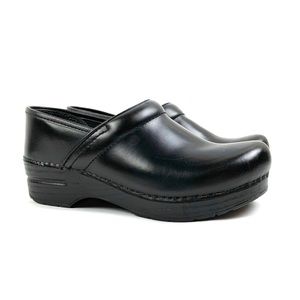 Dansko Black Leather Clogs